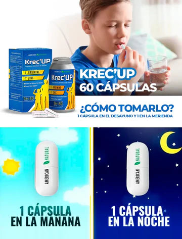 KREC´UP FORMULA AMERICA: ESTIMULA LA HORMONA DE CRECIMIENTO Y FORTALECE SUS HUESOS Y SU SISTEMA INMUNE